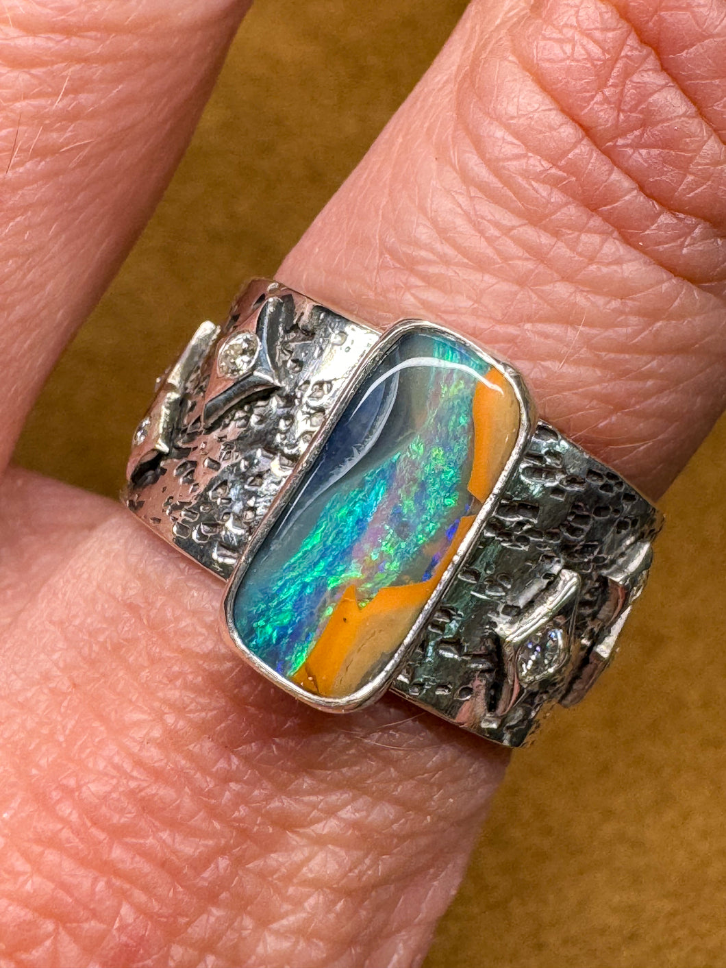 Caramel Opal Disco Sparkle Ring