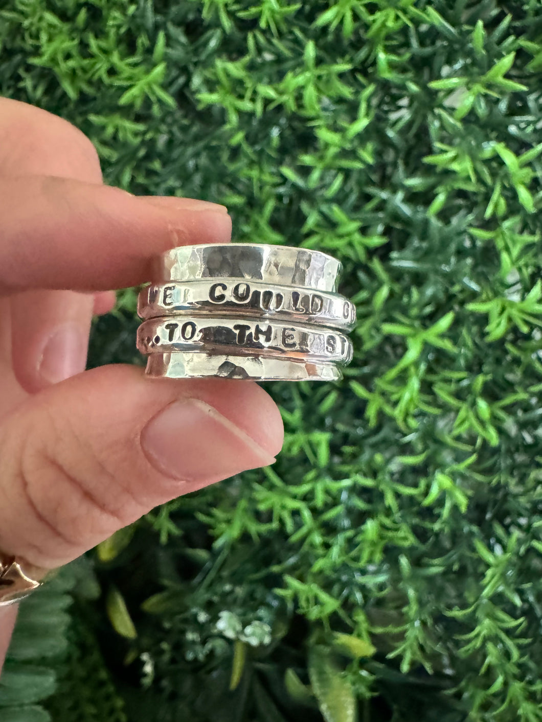 To the Stars PL Mantra Spinner Ring