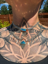 Load image into Gallery viewer, Triangle Opal Necklace with bb Fringe
