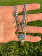 Load image into Gallery viewer, Triangle Opal Necklace with bb Fringe
