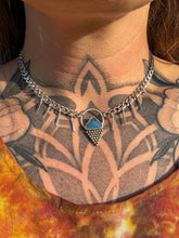 Load image into Gallery viewer, Triangle Opal Necklace with bb Fringe
