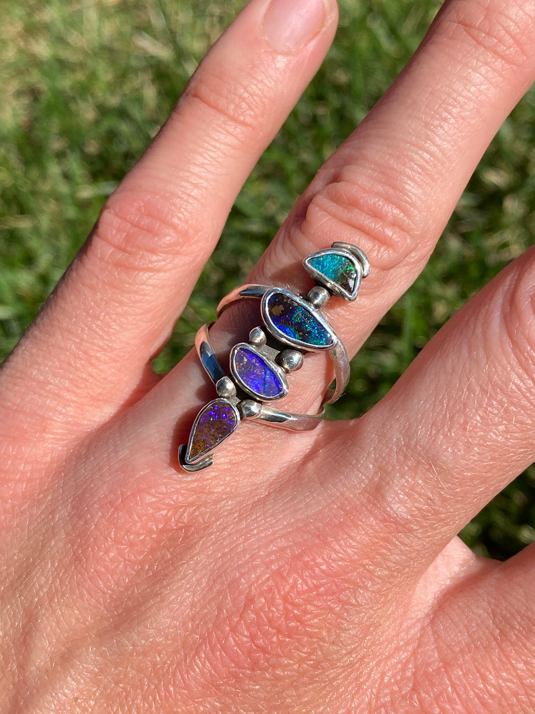 Opal Ombre Quad Stack Ring (sz 7)