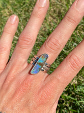 Load image into Gallery viewer, Triple Band Australian Opal Ring (sz 7.75)
