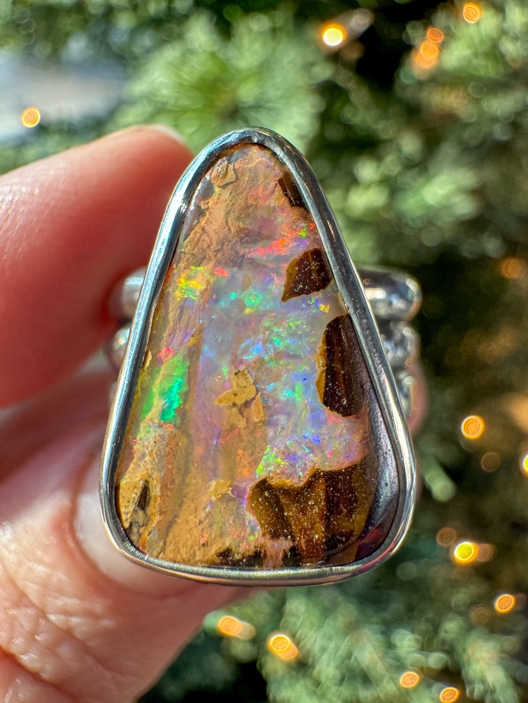 Rainbow Opal Ring