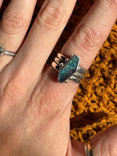 Load image into Gallery viewer, Coffin Glitter Bomb Australian Opal Ring
