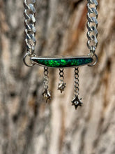 Load image into Gallery viewer, Glowing Opal Bar Star Necklace
