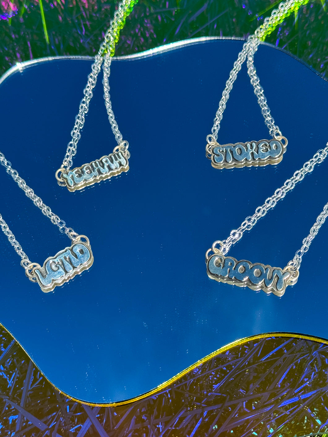 Groovy Font Necklaces
