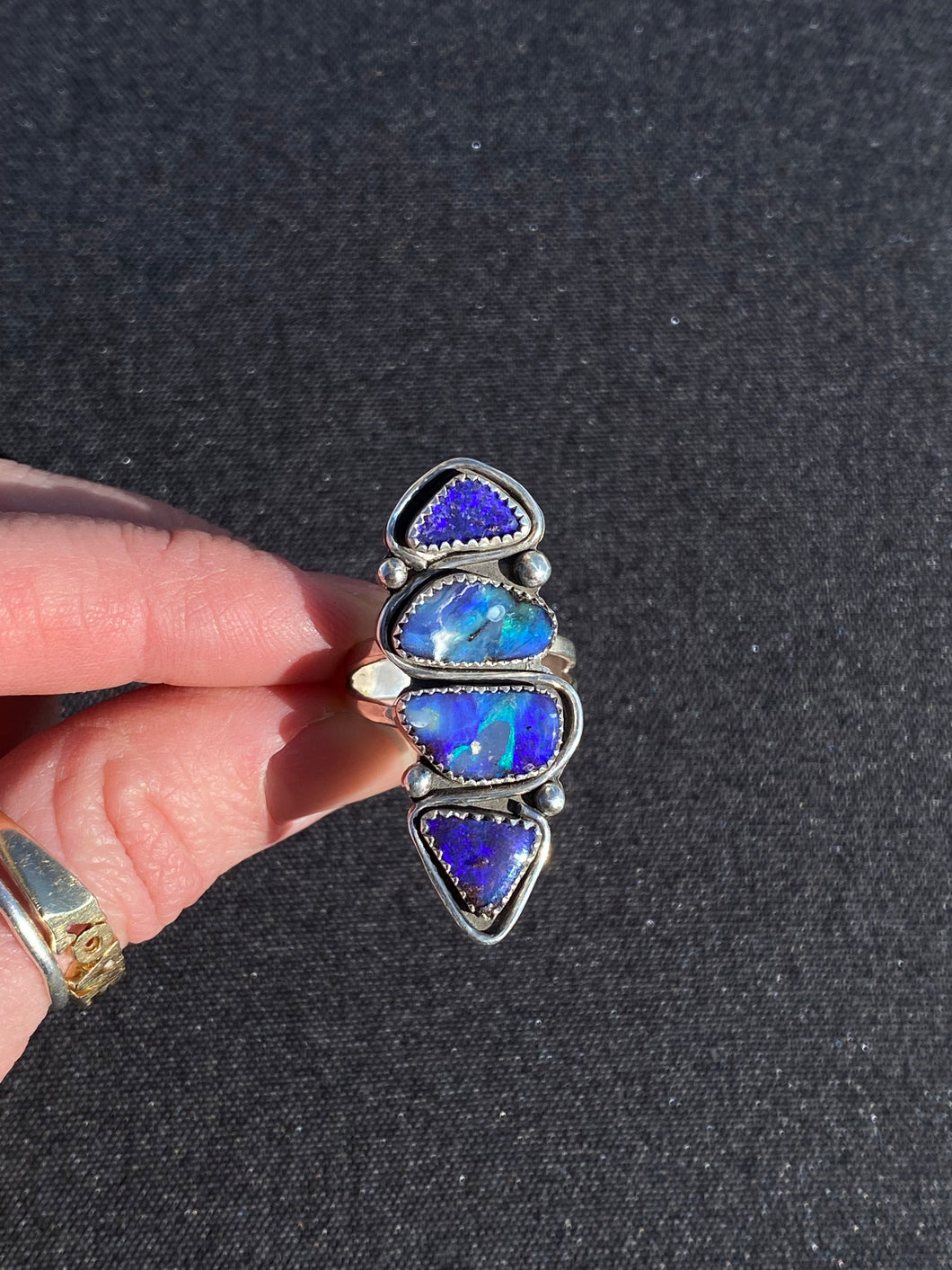 Australian Opal Ring (4 stone) Sz 8